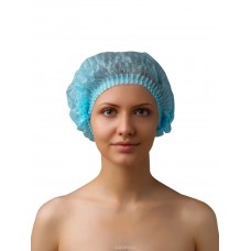 Одноразовая медицинская шапочка Шарлотта (голубая), упаковка 100 шт.